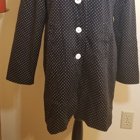 Silkland Black with White Polka Dots long jacket size 14 - Picture 2 of 11